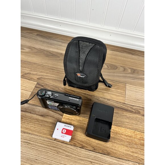 Sony CyberShot DSC-H55 14.1MP 10x Optical Zoom Digital Camera Black W/ Charger - Picture 2 of 14